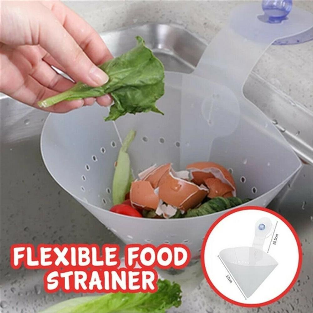 Self-Standing Sink Strainer – Drain Leftovers & Soup Easily