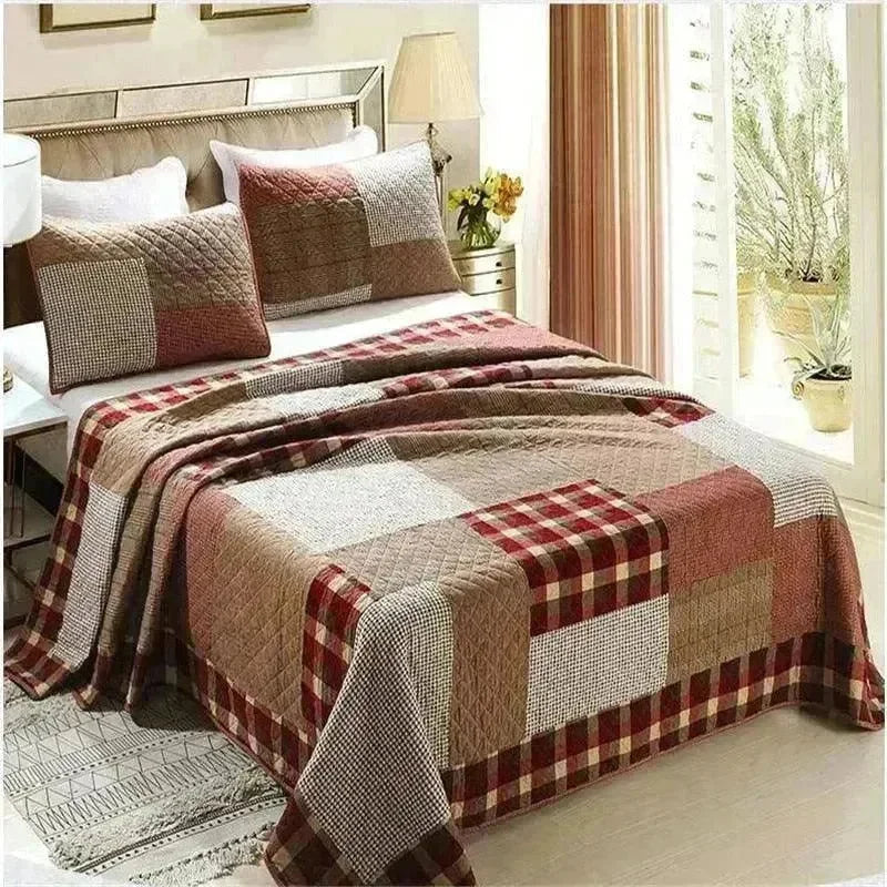 3Pcs Patchwork Reversible Lightweight Coverlet Set - 图片 9