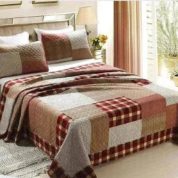 3Pcs Patchwork Reversible Lightweight Coverlet Set