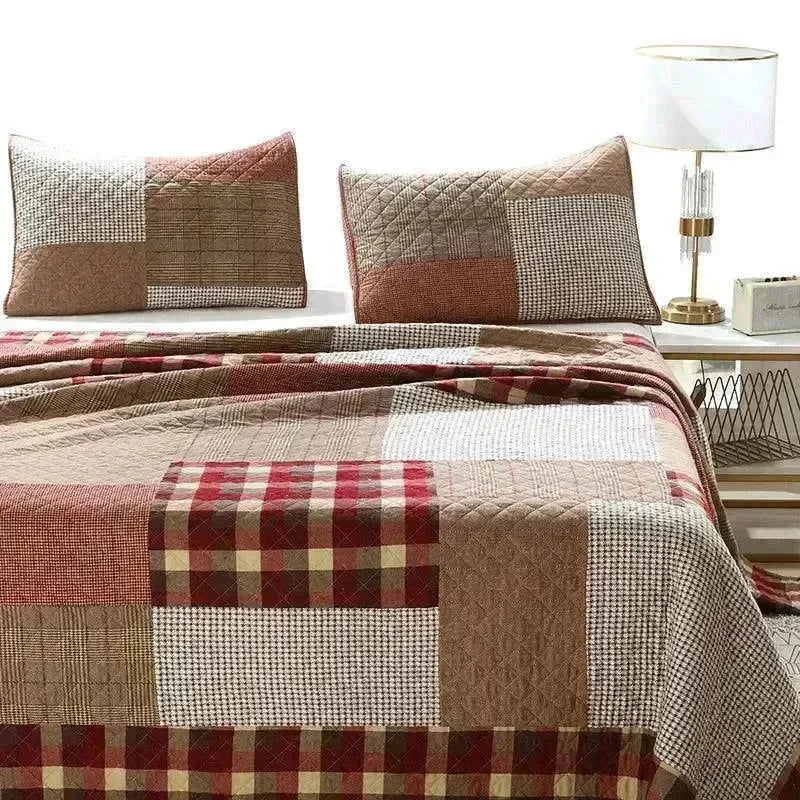 3Pcs Patchwork Reversible Lightweight Coverlet Set - 图片 6