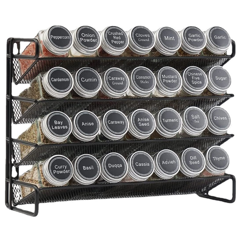 4 Tier Metal Spice Rack Kitchen Countertop Cupboard Spice Herb Jar Storage Shelf - 图片 3