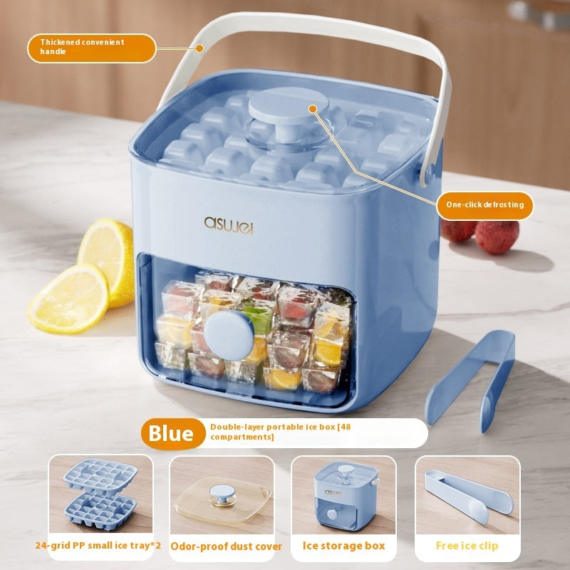 Large Capacity Ice Storage Household Food Grade Pressing Ice Cube Mold Ice Maker - 图片 3
