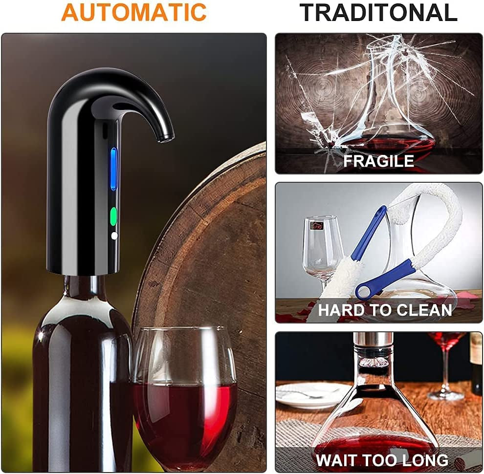 "Smart Electric Wine Aerator & Pourer with USB Rechargeable Pump - Perfect for Travel, Home, and Bar" - 图片 4