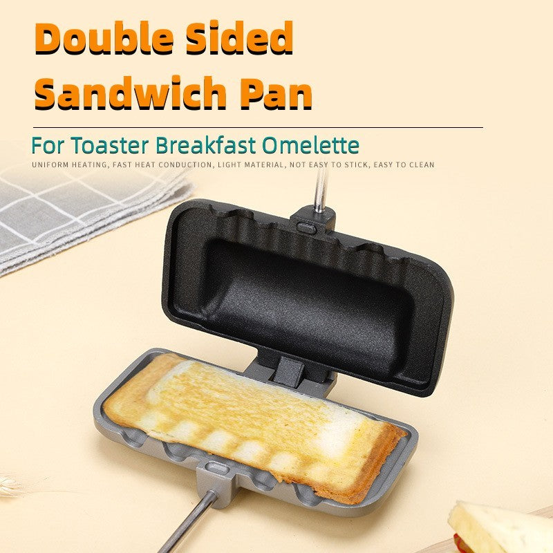 Double-Sided Sandwich Pan Non-Stick Foldable Grill Frying Pan For Bread Toast Breakfast Machine Pancake Maker - 图片 7