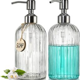 Glass Soap Dispenser with Rust Proof Stainless Steel Pump