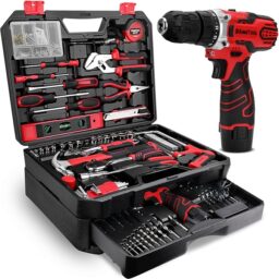276 Piece Tool Set - Tool Set with 12V Cordless Drill Driver Tool Box Organizer with Drawer, Drill Bit Set is perfect for homeowners, DIY enthusiasts and handymen
