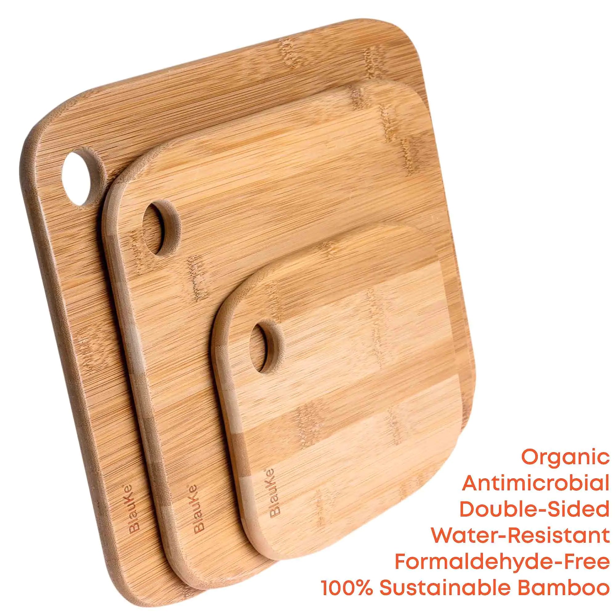 Wooden Cutting Boards for Kitchen - Bamboo Chopping Board Set of 3 - 图片 3