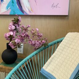 Border Squareview Cotton Throw Blanket