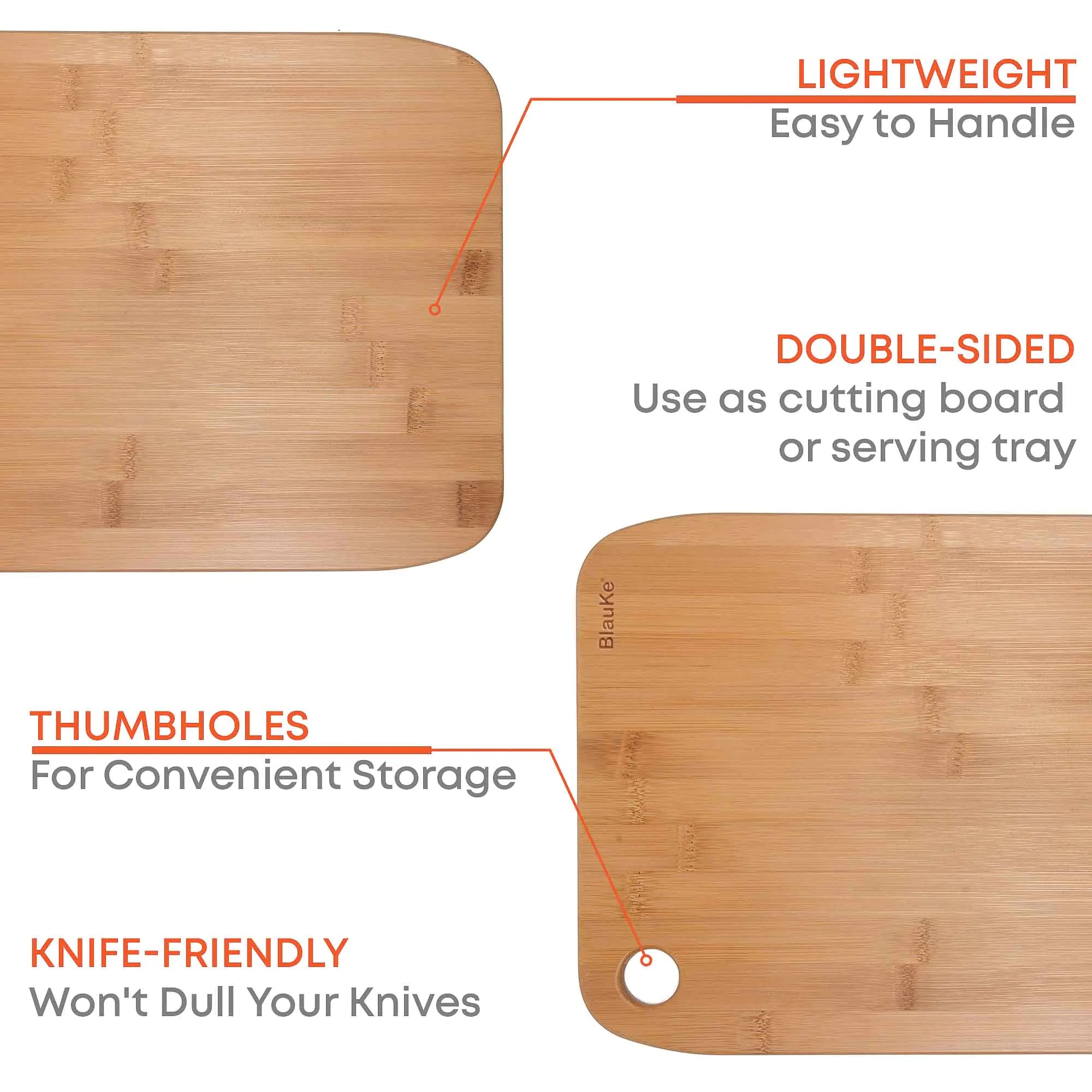 Wooden Cutting Boards for Kitchen - Bamboo Chopping Board Set of 3 - 图片 7