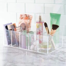 Transparent makeup organizer