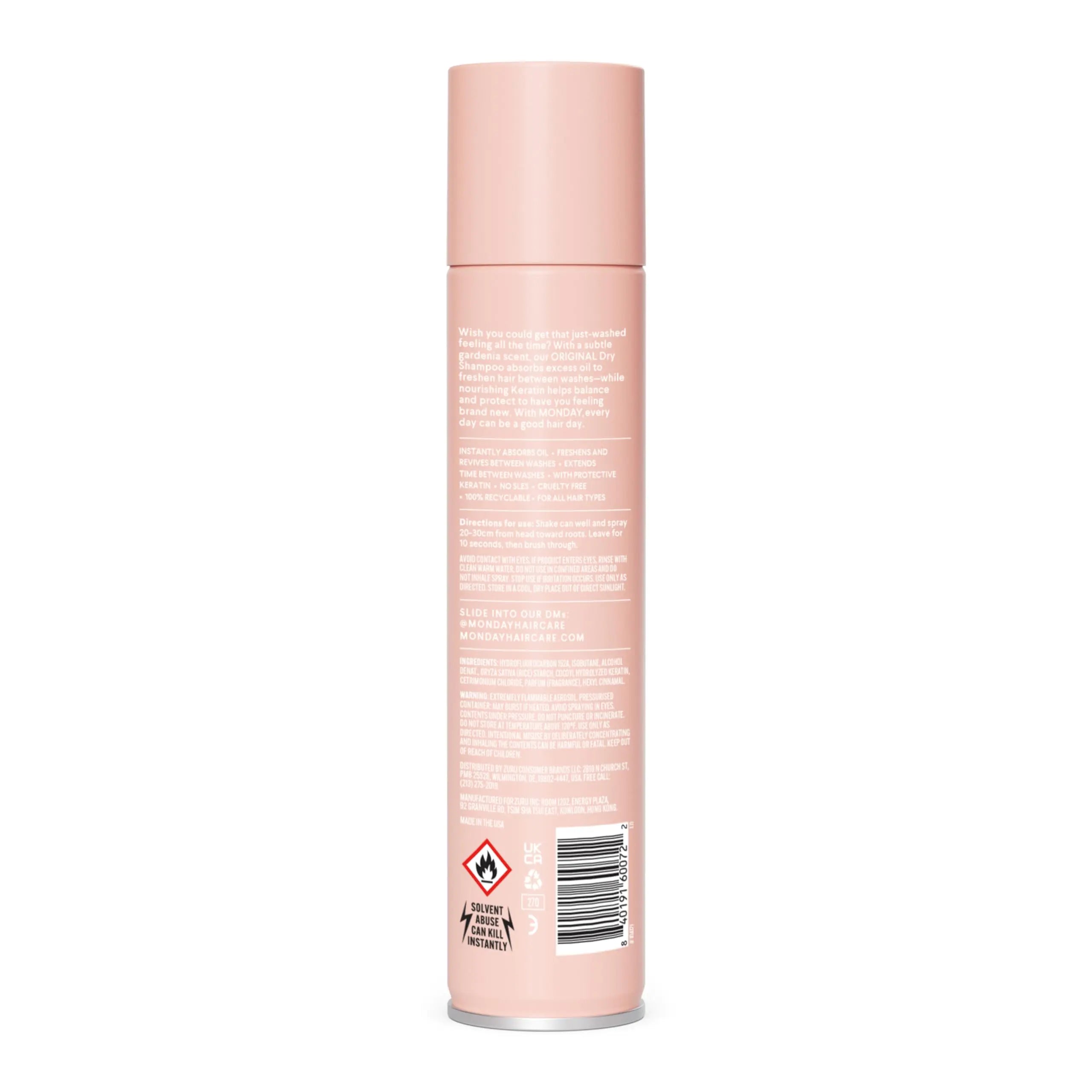 MONDAY HAIRCARE Dry Shampoo - Freshens Hair, Absorbs Oil, Nourishes with Keratin - 图片 2