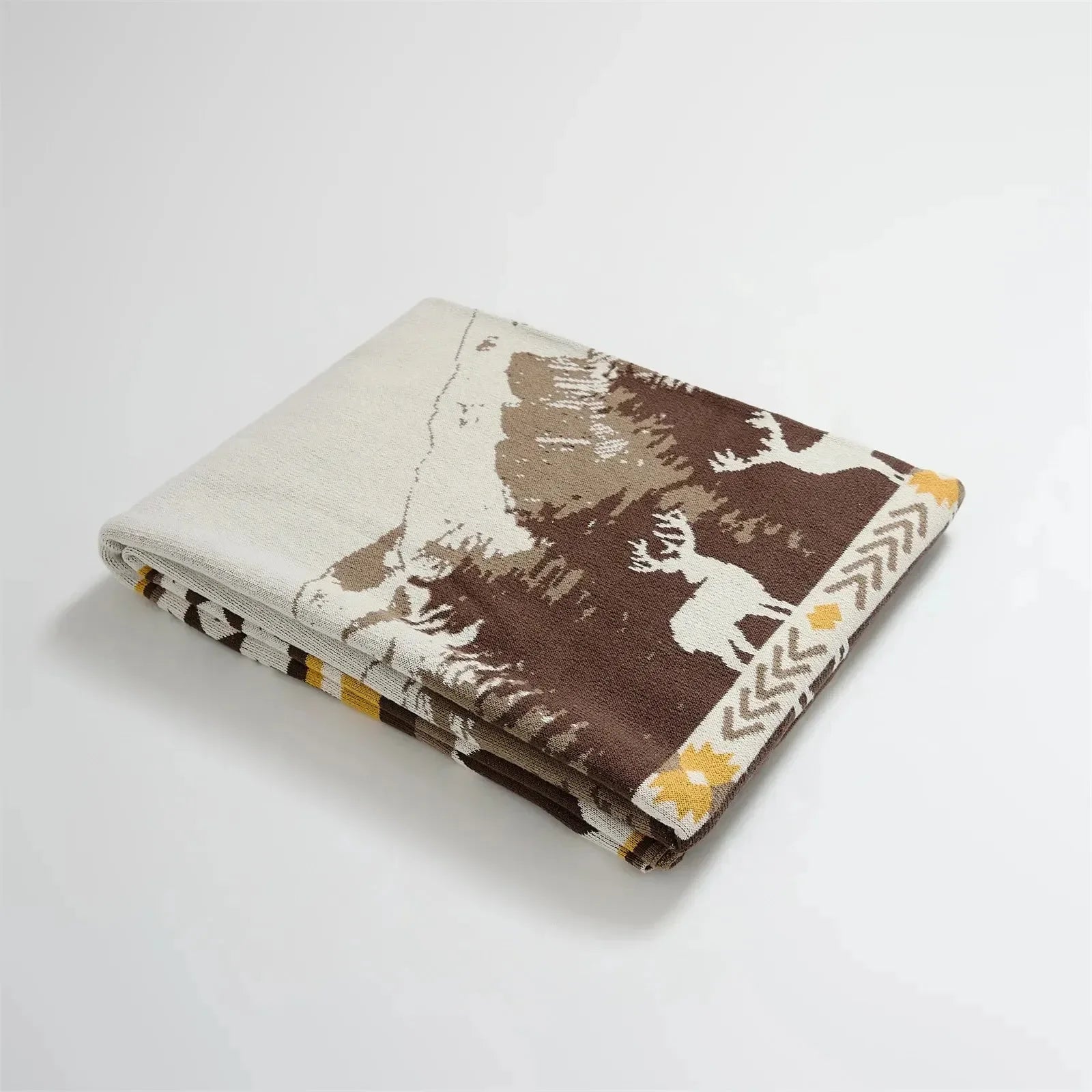 Elk Peace Mountain Cotton Throw Blanket - 图片 12