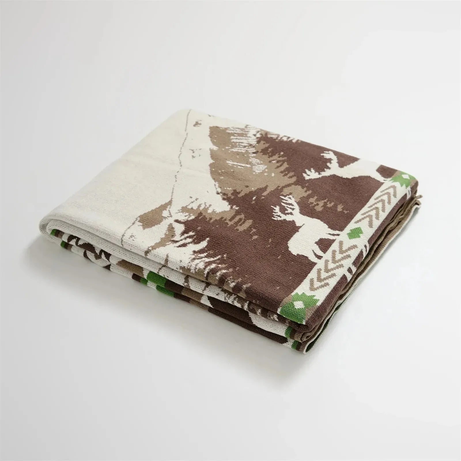 Elk Peace Mountain Cotton Throw Blanket - 图片 9
