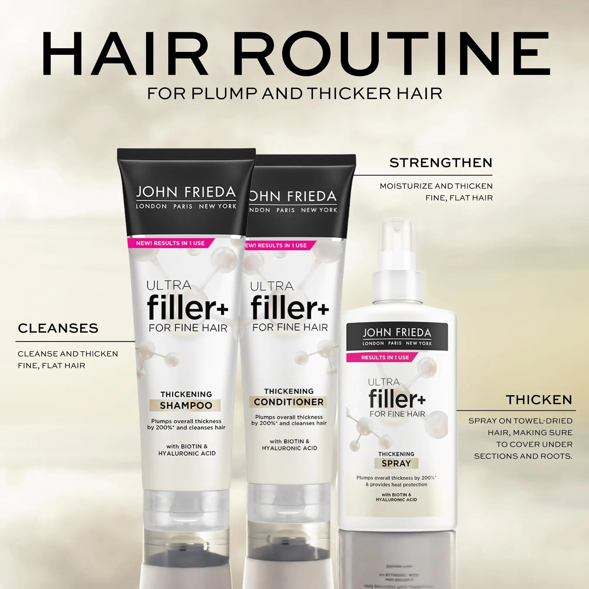 John Frieda ULTRAfiller+ Thickening Shampoo for Fine Hair, Volumizing Shampoo - 图片 7