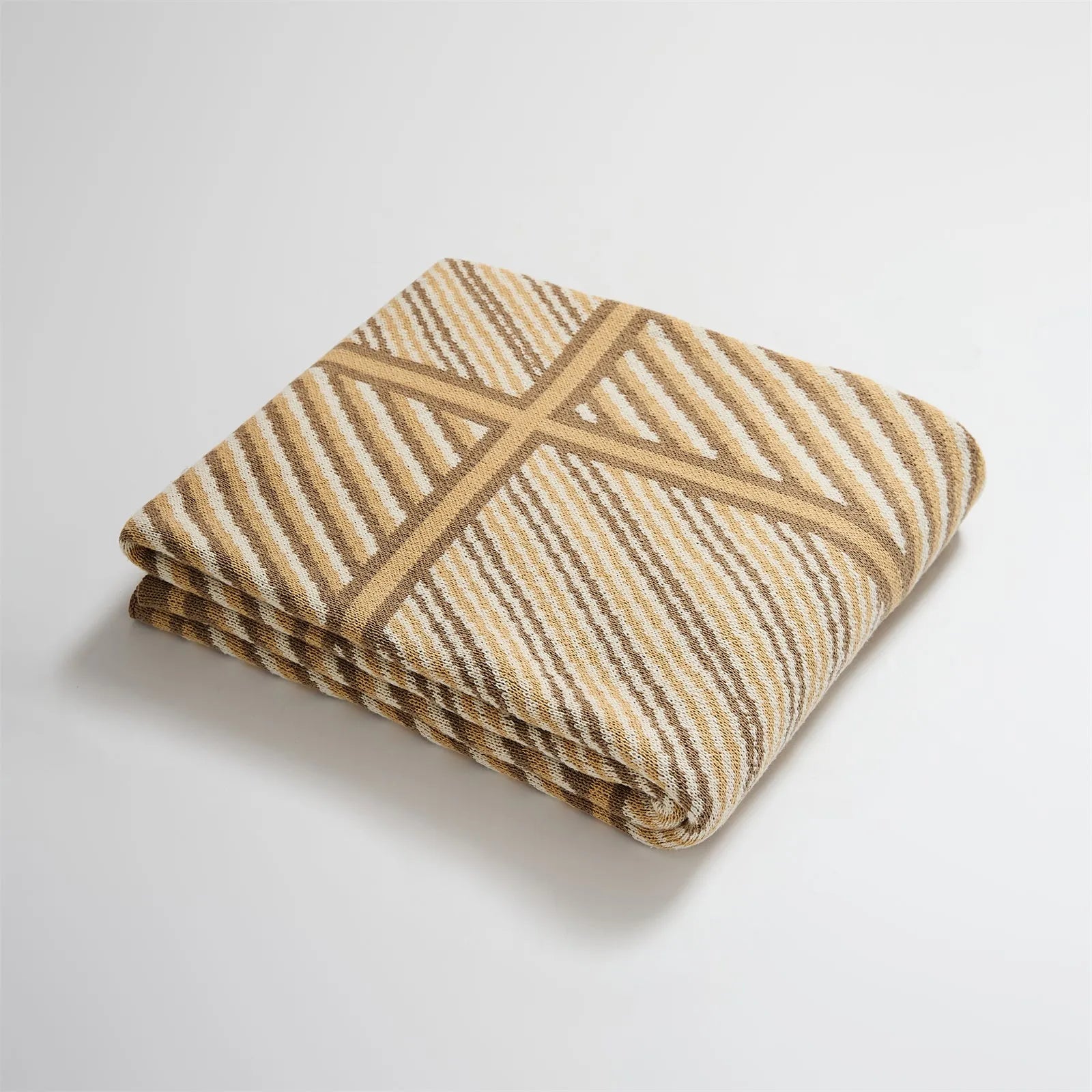 Luxury Boxed Striped Cotton Throw Blanket - 图片 13