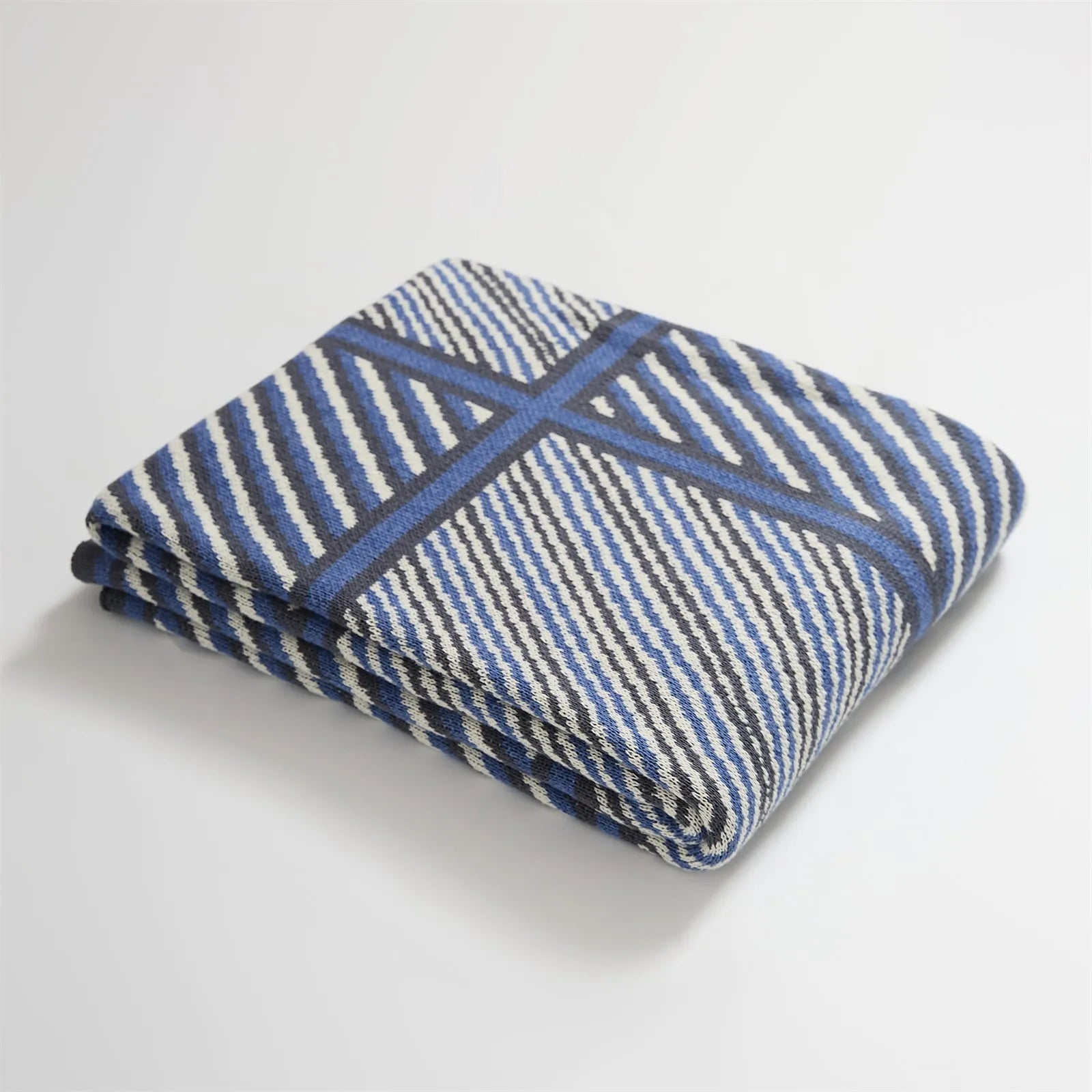 Luxury Boxed Striped Cotton Throw Blanket - 图片 6