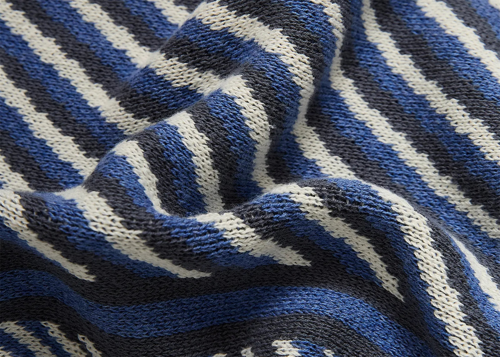 Luxury Boxed Striped Cotton Throw Blanket - 图片 3