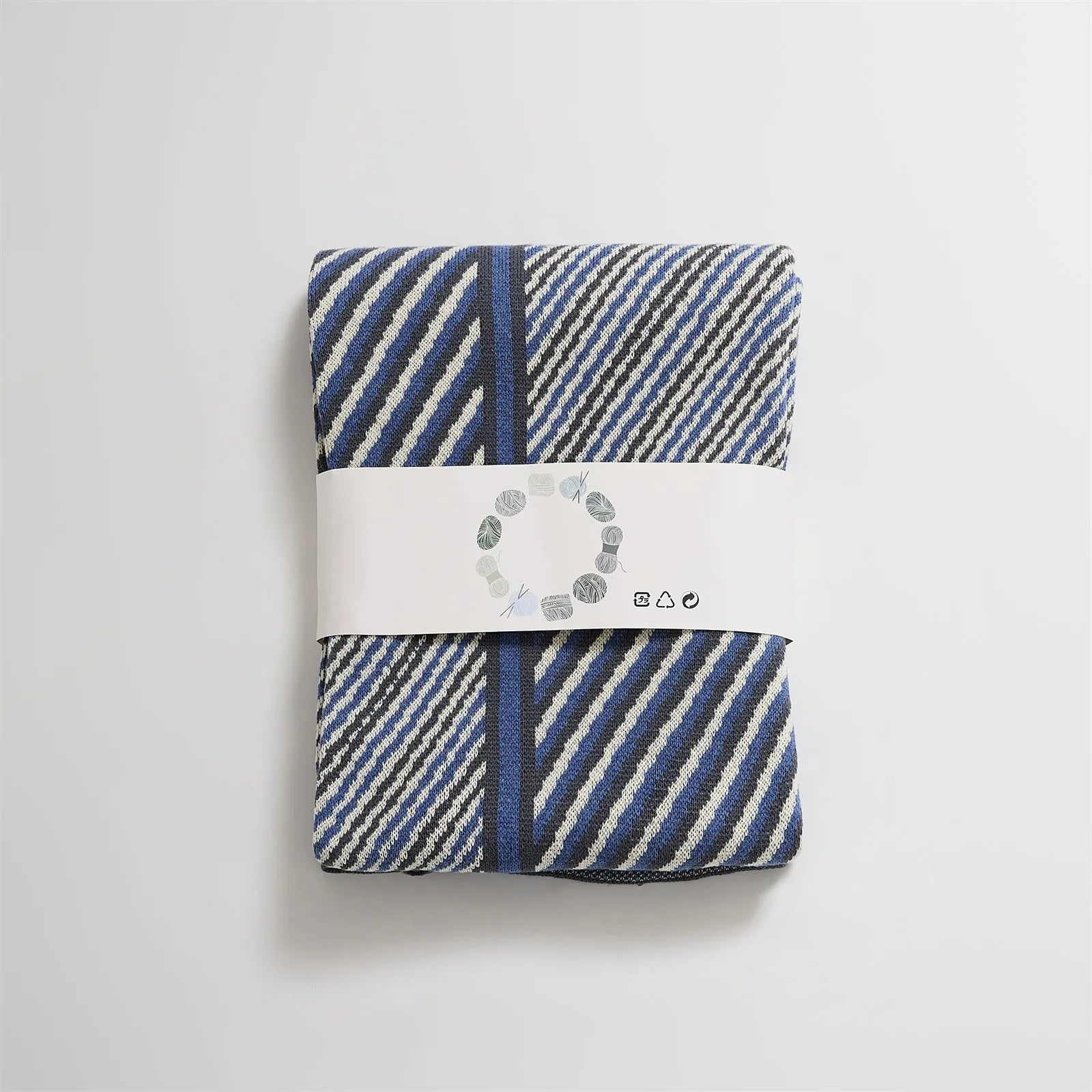 Luxury Boxed Striped Cotton Throw Blanket - 图片 5