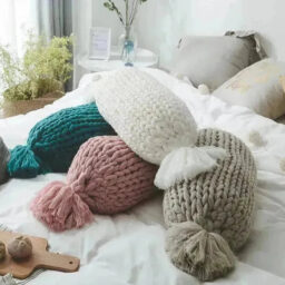 Candy Shape Chunky Knit Throw Pillow