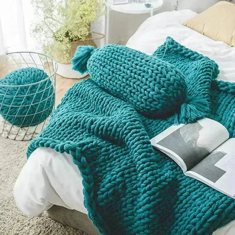 Candy Shape Chunky Knit Throw Pillow - 图片 10