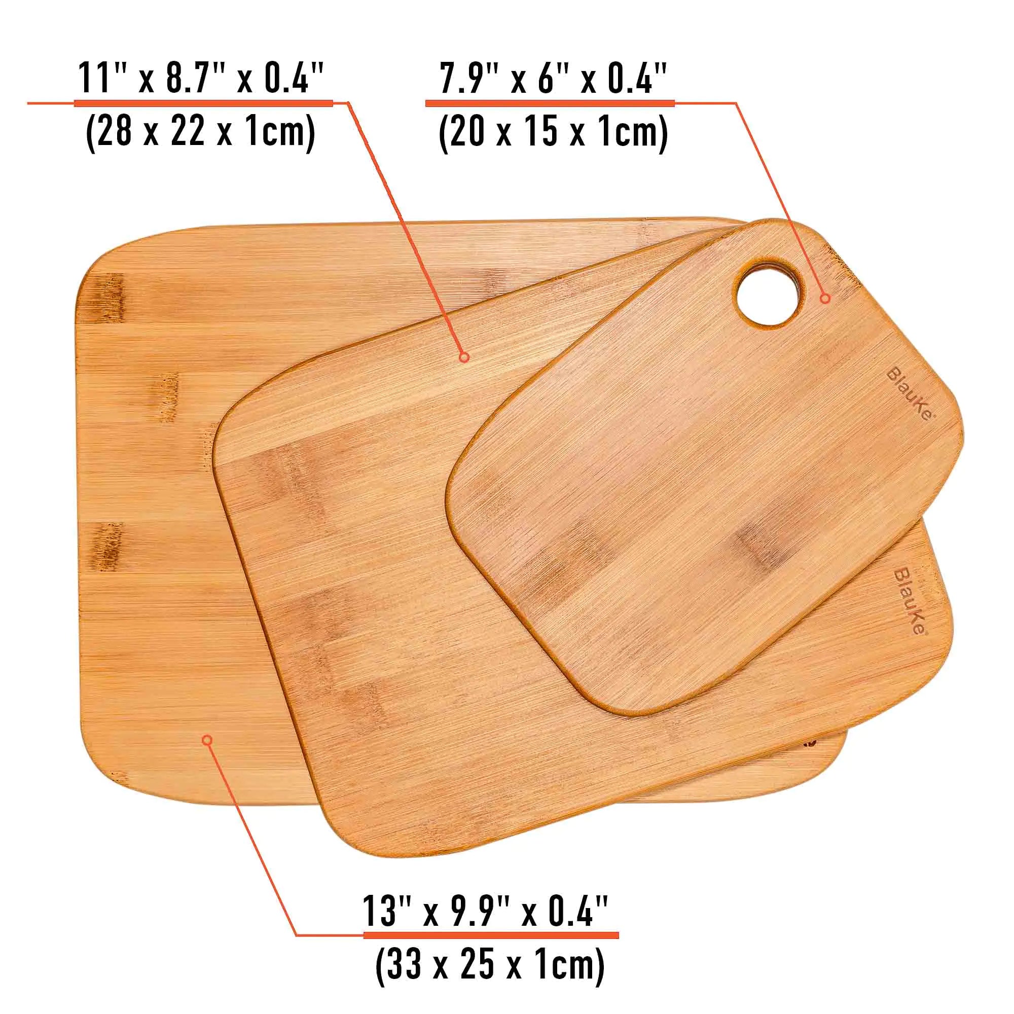 Wooden Cutting Boards for Kitchen - Bamboo Chopping Board Set of 3 - 图片 11