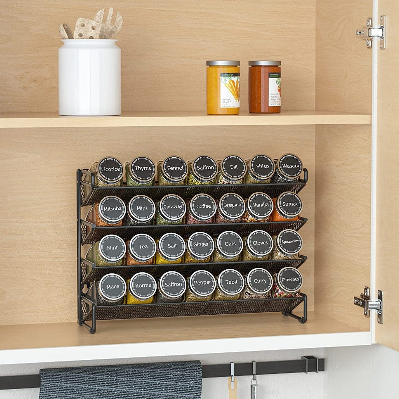 4 Tier Metal Spice Rack Kitchen Countertop Cupboard Spice Herb Jar Storage Shelf - 图片 8