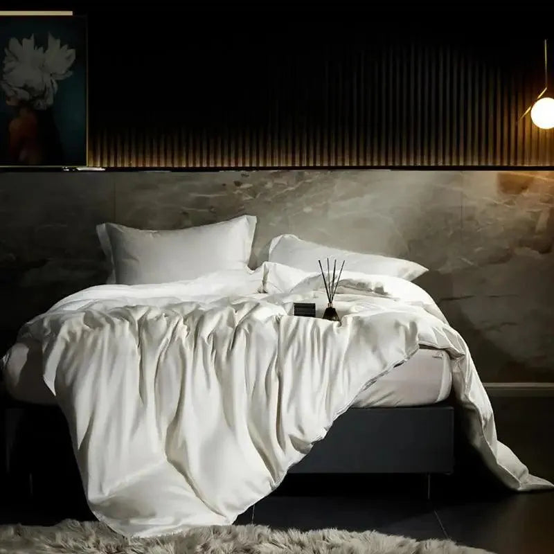 Eucalyptus Lyocell Silk Duvet Cover Set - 图片 17