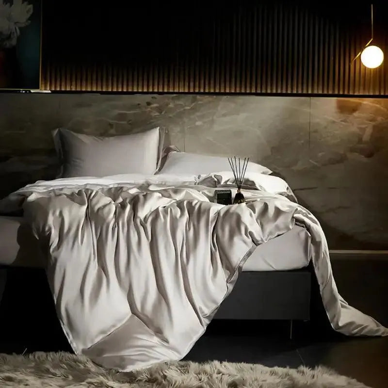 Eucalyptus Lyocell Silk Duvet Cover Set - 图片 16
