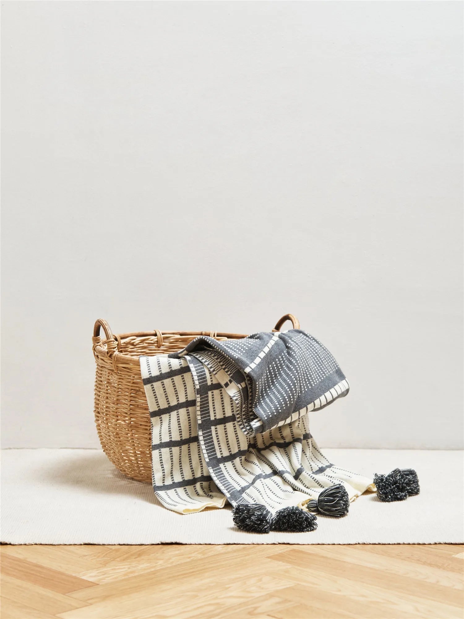 Vintage Bloom Pom Pom Cotton Throw Blanket - 图片 7