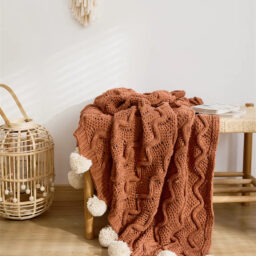 Snuggle Pom Pom Chenille Throw Blanket
