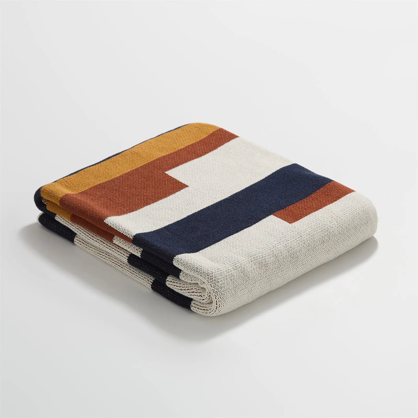 Tranquil Color Stripe Cotton Throw Blanket - 图片 2