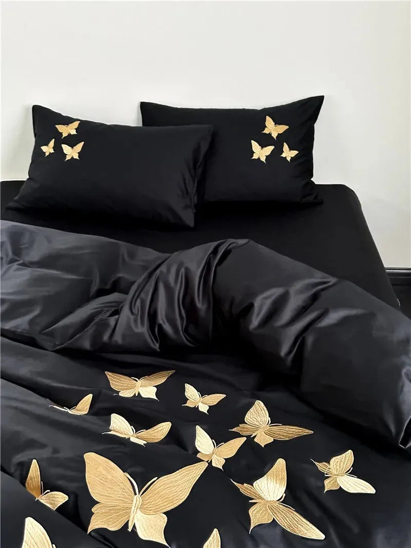 Golden Flight Egyptian Cotton Duvet Set - 图片 3