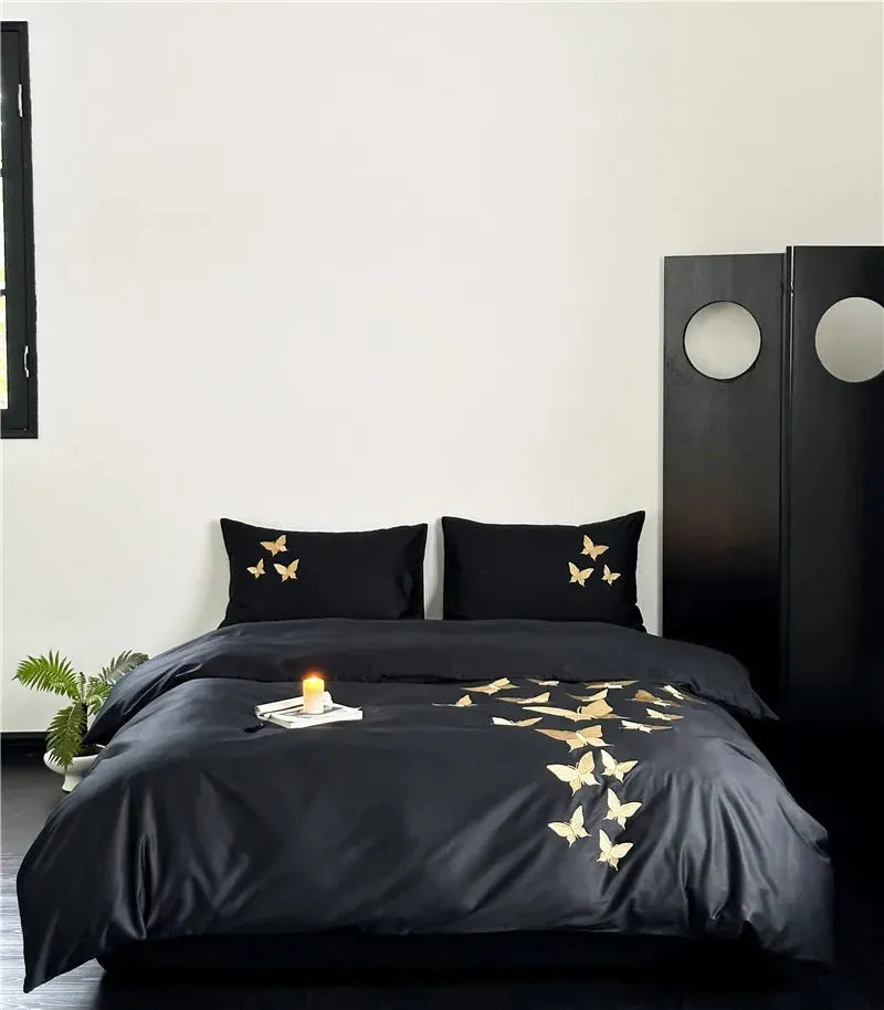 Golden Flight Egyptian Cotton Duvet Set - 图片 2