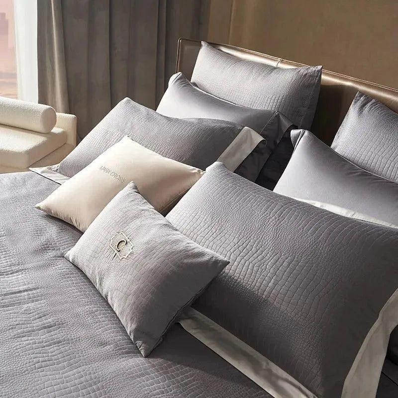 Hudson Premium Egyptian Cotton Duvet Cover Set - 图片 6