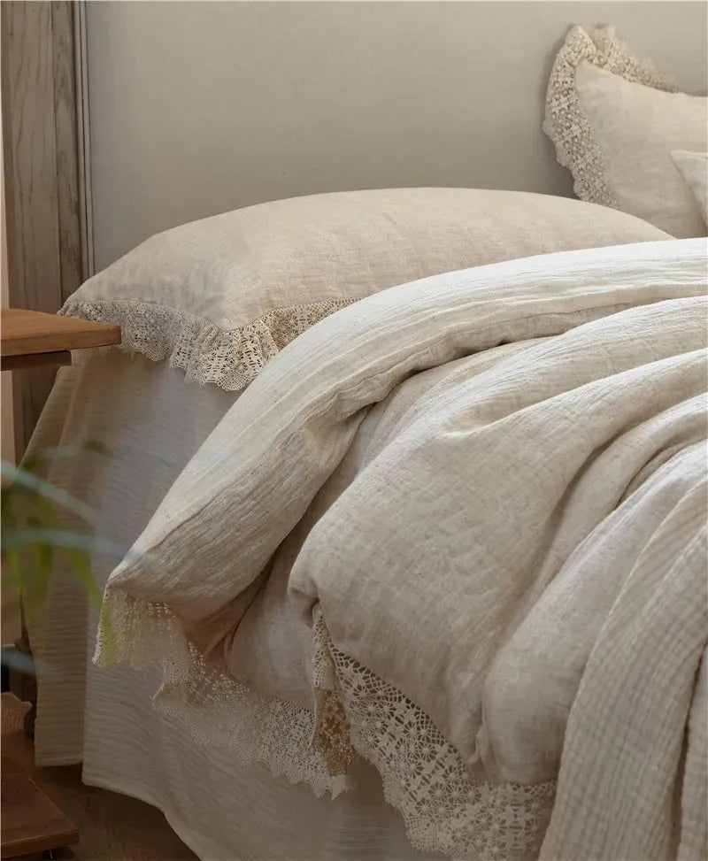Meadow Breeze Cotton-Linen Duvet Cover Set - 图片 7