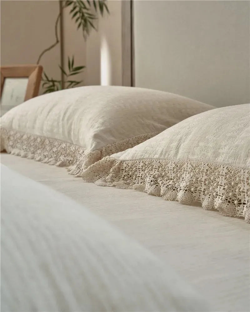 Meadow Breeze Cotton-Linen Duvet Cover Set - 图片 12