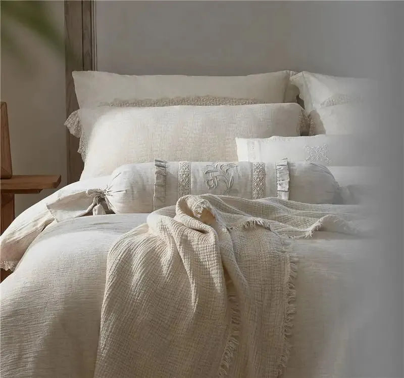 Meadow Breeze Cotton-Linen Duvet Cover Set - 图片 2
