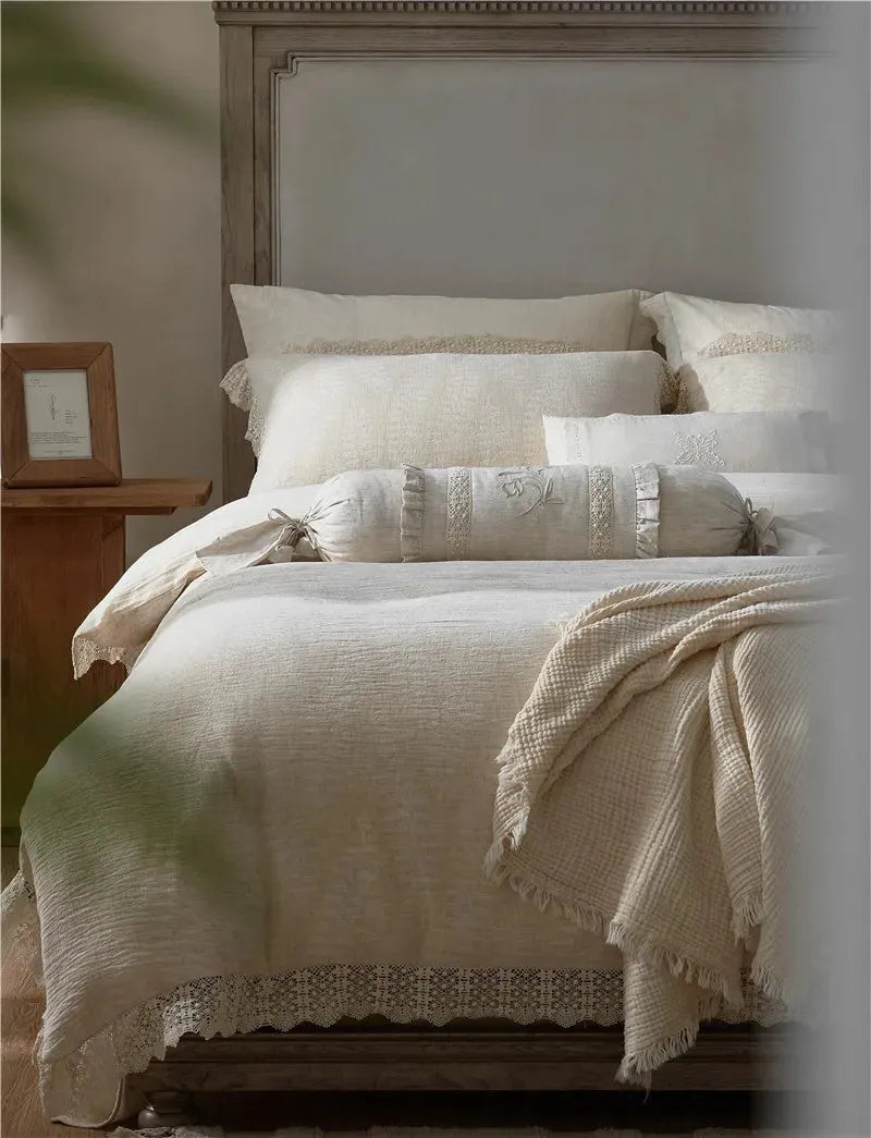 Meadow Breeze Cotton-Linen Duvet Cover Set - 图片 14