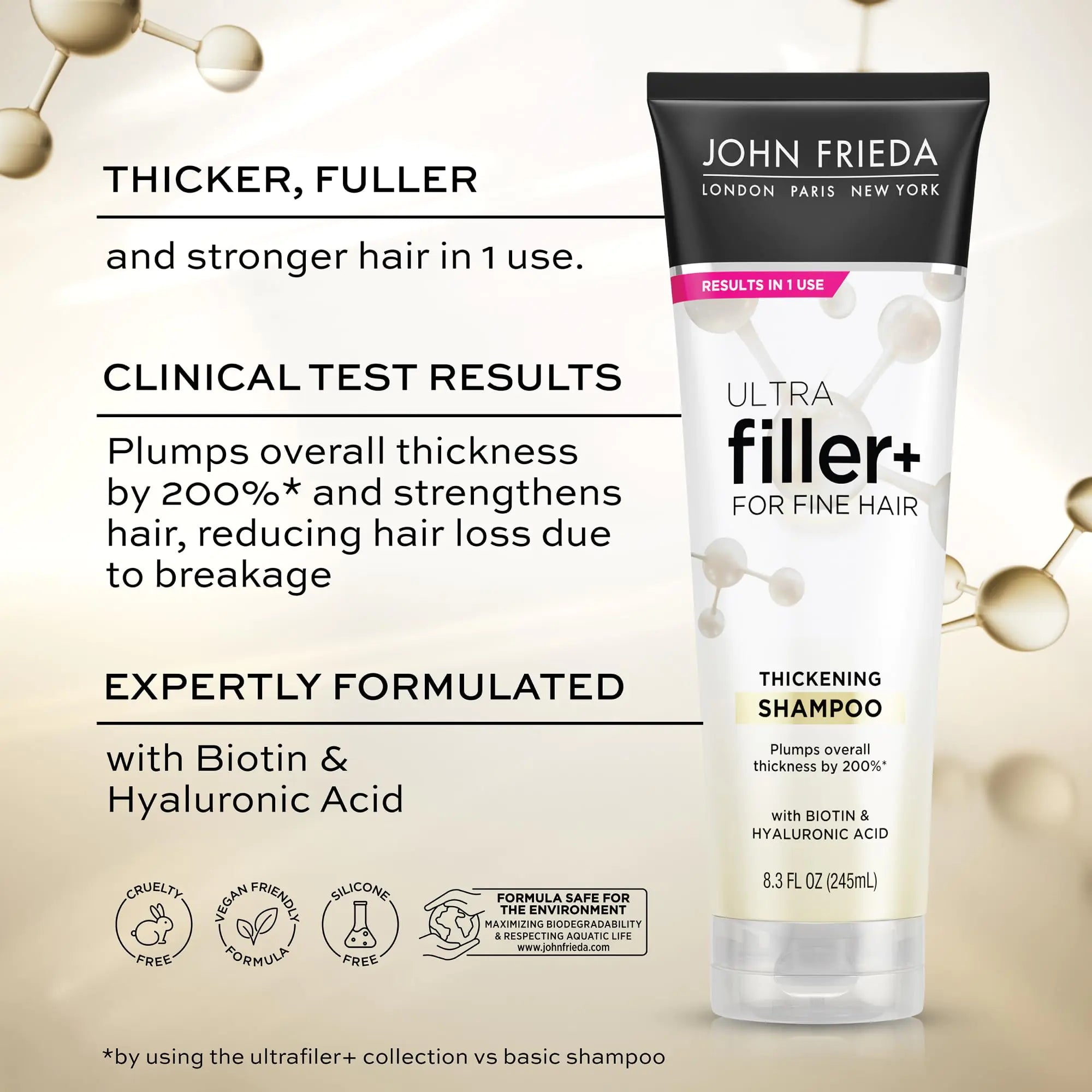 John Frieda ULTRAfiller+ Thickening Shampoo for Fine Hair, Volumizing Shampoo - 图片 6