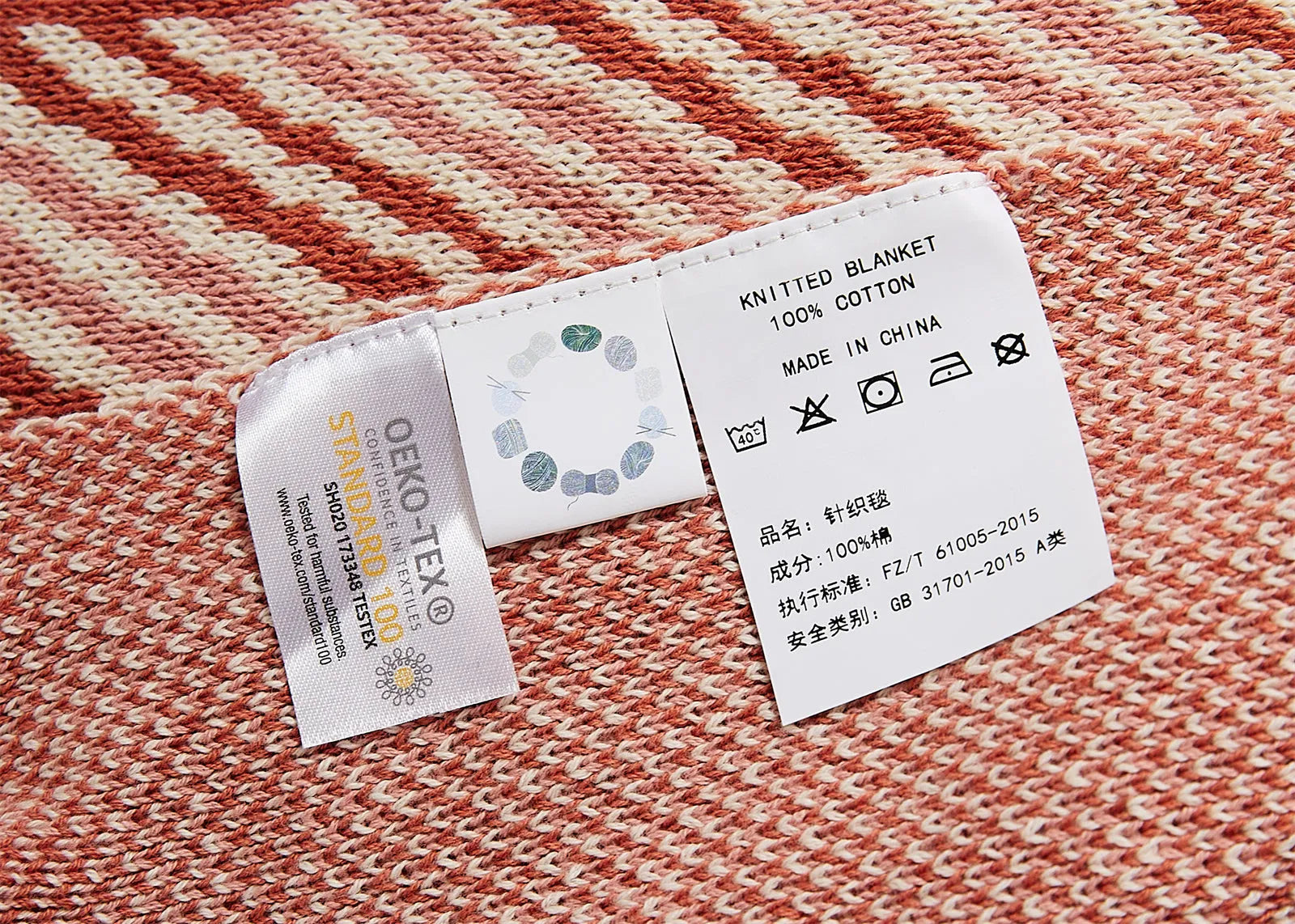 Luxury Boxed Striped Cotton Throw Blanket - 图片 10