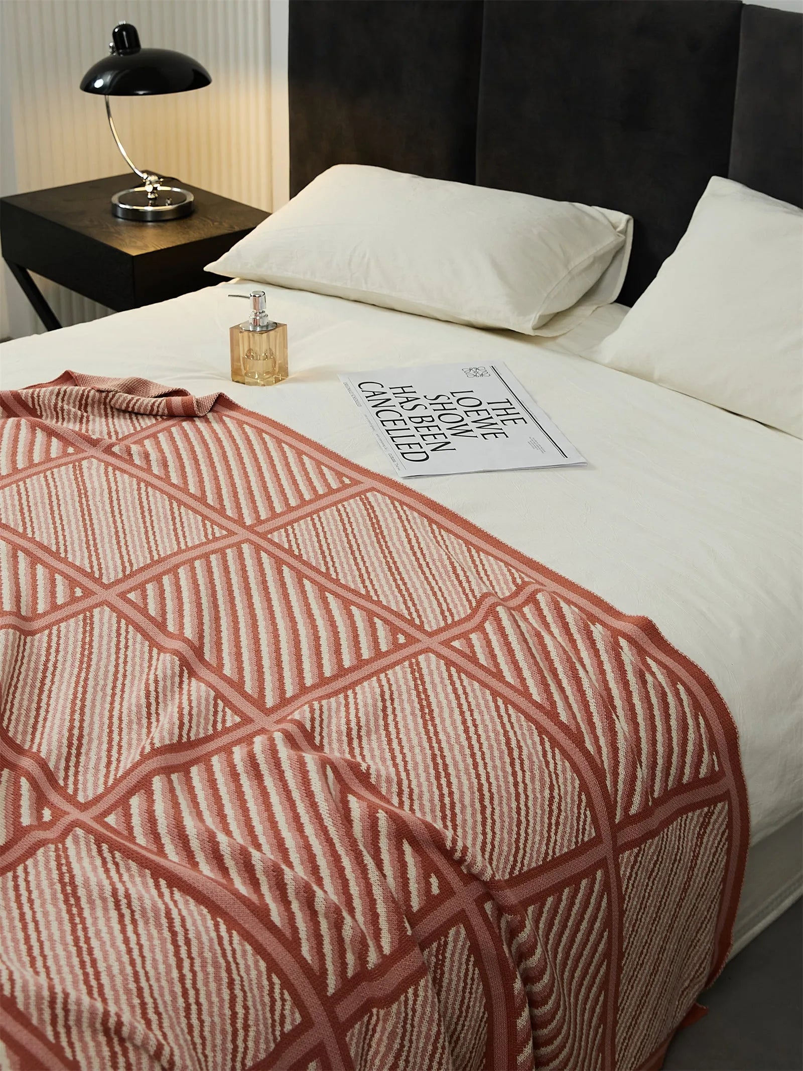 Luxury Boxed Striped Cotton Throw Blanket - 图片 20