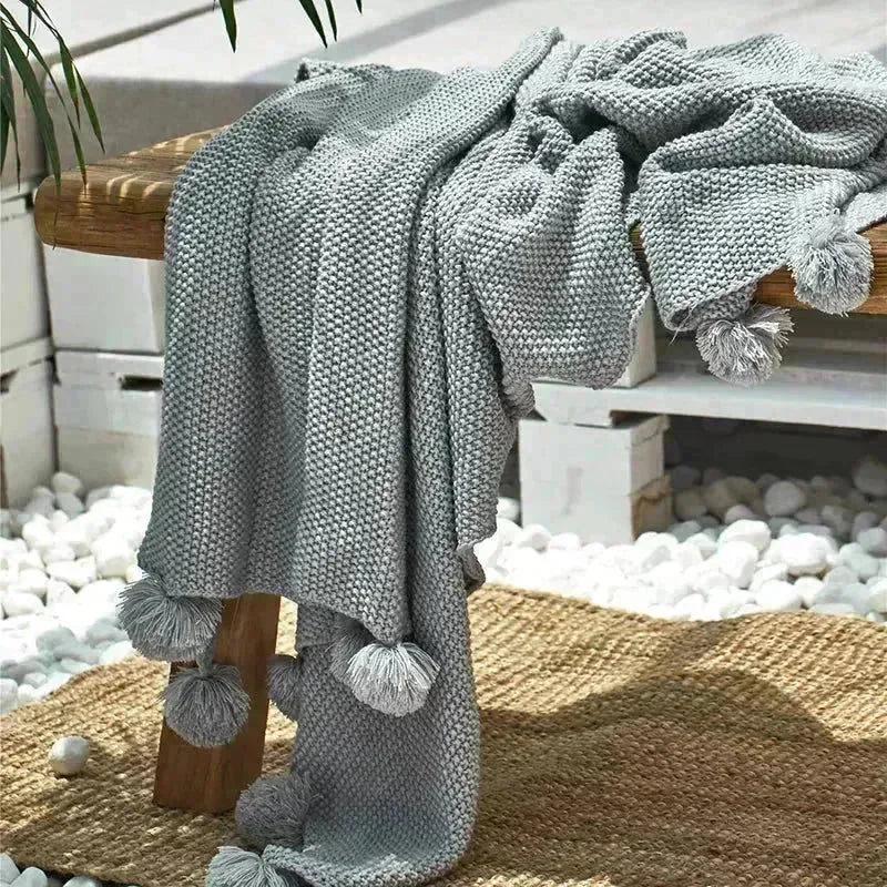 Quin Pompom Throw Blanket - 图片 4