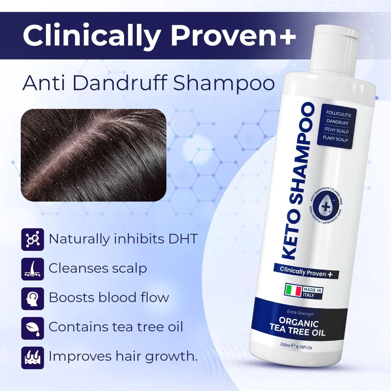 Anti Dandruff Shampoo Sulfate Free Medicated Anti Fungal Shampoo with Tea Tree - 图片 5