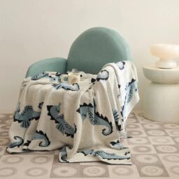Seahorse Serenity Cotton Throw Blanket