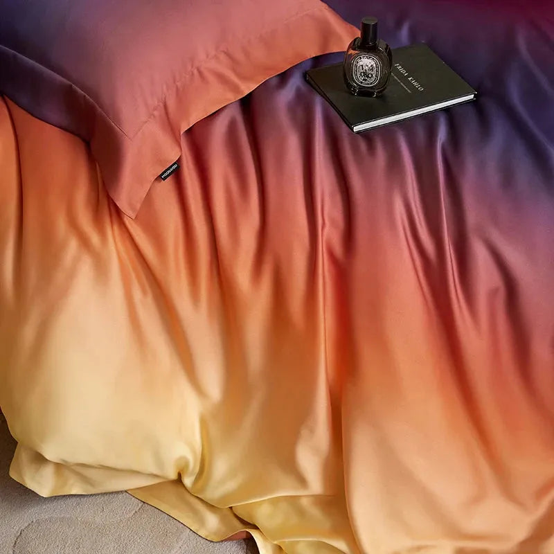 Sky At Dawn Gradient Lyocell Duvet Cover Set - 图片 5