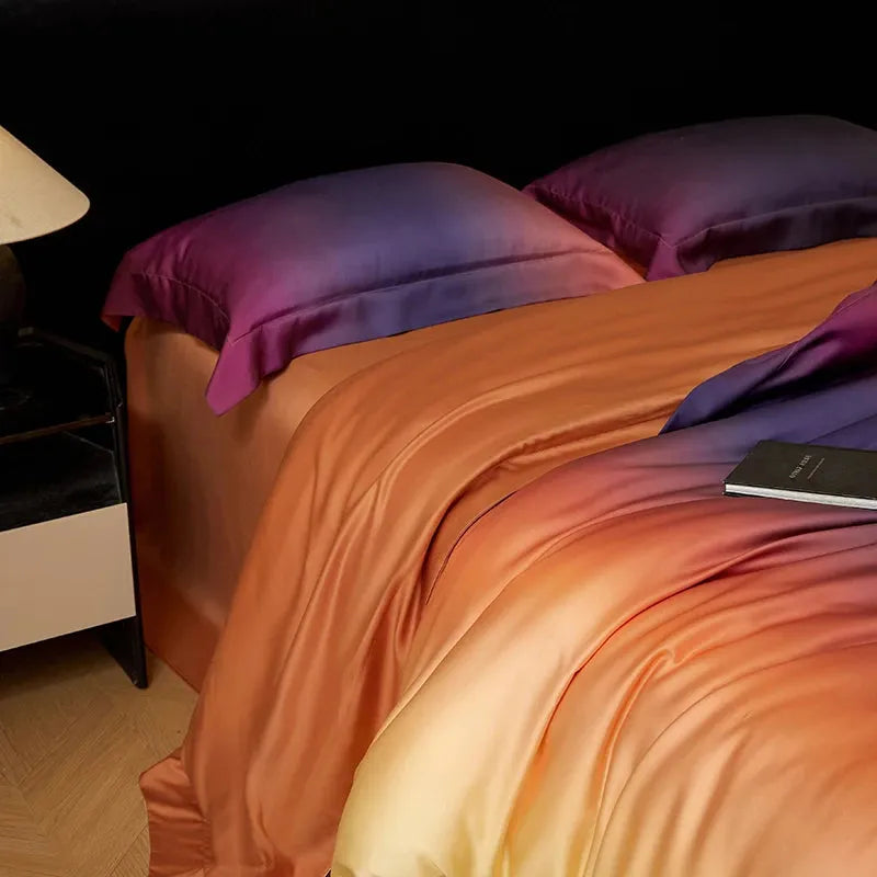 Sky At Dawn Gradient Lyocell Duvet Cover Set - 图片 3