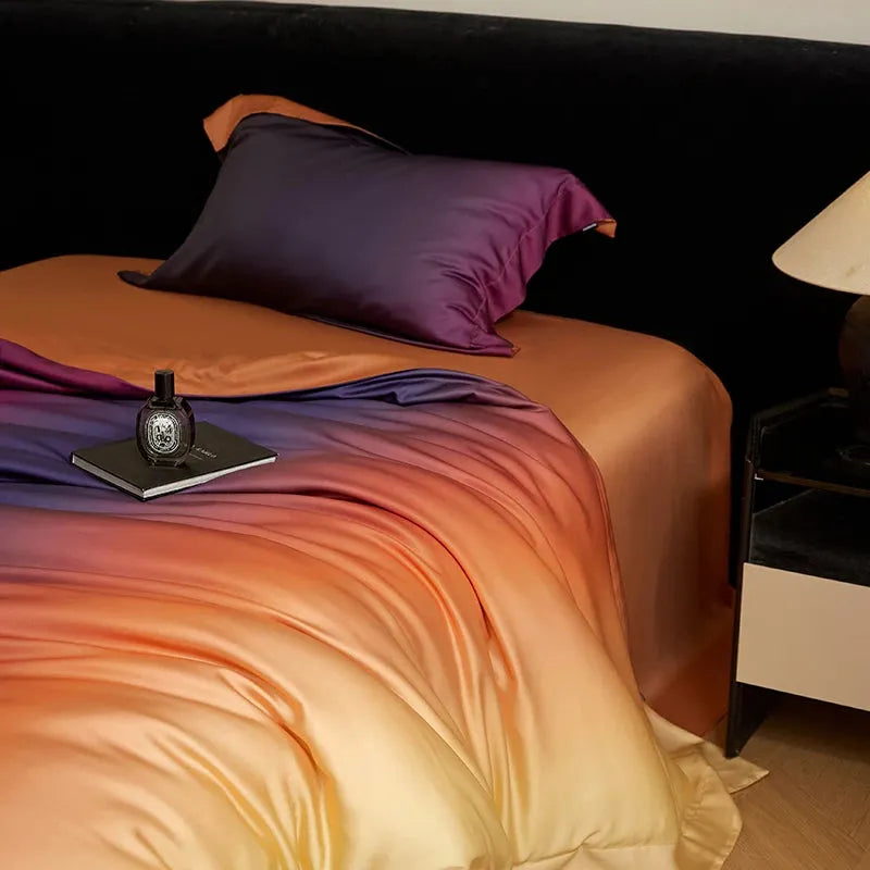 Sky At Dawn Gradient Lyocell Duvet Cover Set - 图片 4