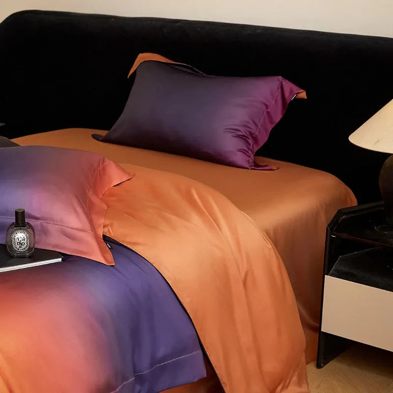 Sky At Dawn Gradient Lyocell Duvet Cover Set - 图片 7