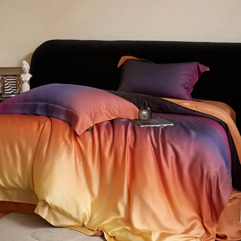 Sky At Dawn Gradient Lyocell Duvet Cover Set - 图片 6