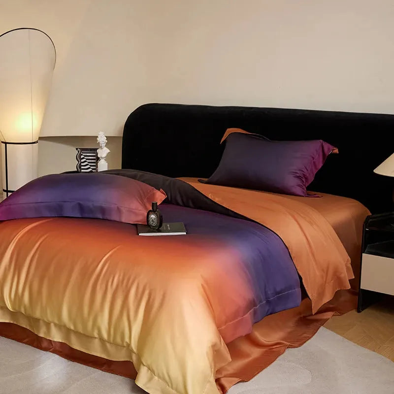 Sky At Dawn Gradient Lyocell Duvet Cover Set - 图片 8